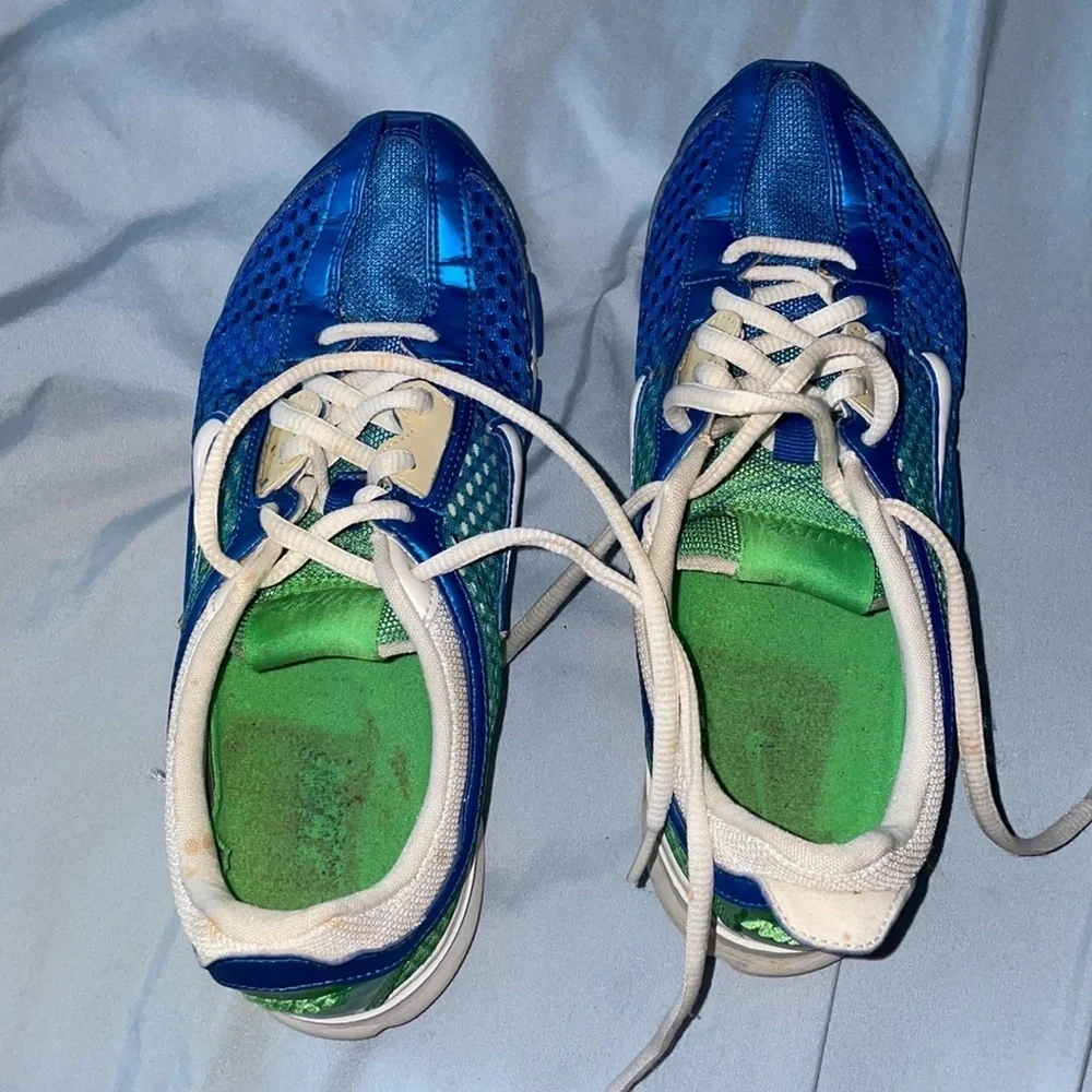 Blue green Nike zoom rare net swoosh non slip sneaker run athletics sports walk
